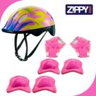 Kit Proteção Infantil Capacete E Acessórios Rosa Zippy Toys Kit Proteção Infantil Capacete E Acessórios Rosa Zippy Toys