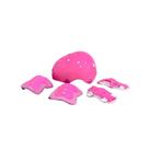 Kit Proteção Infantil Capacete Joelheira Cotoveleira Munhequeira Rosa 7 Peças Segurança Patins Bike