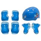 Kit Proteção Mickey Mouse Capacete Infantil Cotoveleiras Joelheiras Patins Skate Bicicleta Azul