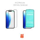 Kit Proteção Película 3D De Vidro + Película de Cerâmica Para Iphone 14 Pro Max