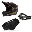 Kit Proteção Trilha Capacete + Óculos + Cinta Pro Tork 3 Itens