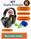 Kit Protetor Auricular Abafador Tipo Concha 21dB Ledan EPI Proteção Auditiva Profissional para Ruído Alto Indústria Construção