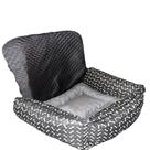 Kit Protetor Banco Toddy Pequeno Colchonete Estampado Preto