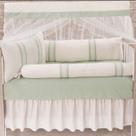 Kit Protetor Berço Americano Firence - Tecido Linho Gripier - Erva Doce Verde