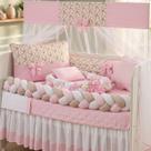 Kit Protetor Berço Menina com Ninho Redutor Completo Americano e Normal Doce Rosa Rosa Luxo Kit Protetor Berço Menina com Ninho Redutor Completo Americano e Normal Doce Rosa Rosa Luxo