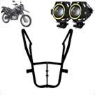 Kit Protetor de Carenagem + Par Farol de Milha U7 Mini Angel Eye Bros 125/150/160 2016 até 2025