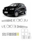 Kit Protetor De Maçaneta + Faixa Lateral Kwid Outsider Cinza