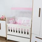 Kit Protetor de Mini Berço Bebê Menino e Menina 10 Peças Com Trança e Lateral