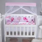 Kit Protetor de Mini Berço Menino e Menina Safari 08 Pçs e Outros Modelos Com Trança e Lateral - 254