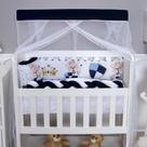 Kit Protetor de Mini Berço Menino e Menina Safari 08 Pçs e Outros Modelos Com Trança e Lateral - 254