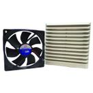 Kit Protetor Filtro Tela ABS 15cm Anti Impurezas + MicroVentilador 12025S-12 2 Fios 12V