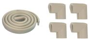 Kit Protetor Quina U Mesa 1 Rolo 2 Mt+1 Kit Cantoneira C/4un - Cinza
