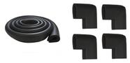 Kit Protetor Quina U Mesa 1 Rolo 2 Mt+1 Kit Cantoneira C/4un - Preto