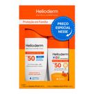 Kit Protetor Solar Família Helioderm Corporal Adulto FPS 50 200ml + Infantil Hipoalergênico FPS 50 120ml