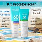 Kit Protetor Solar Fps 60 120g + Protetor Solar Facial Sem Cor Kit Protetor Solar Fps 60 120g + Protetor Solar Facial Sem Cor