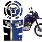 Kit Protetor Tanque Bocal Resinado Bros 25/26 CARBONO AZUL