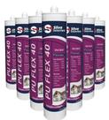 Kit PU 40 Veda Calha Silicone Selante 400g Cinza 5unid