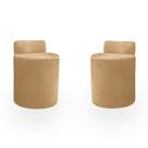 Kit Puff Banqueta Alto Confortável Reforçado Minimalista Roma Suede