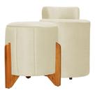 Kit Puff Decorativo Athenas mais Puff Jade Suede Cores - DS Estofados Kit Puff Decorativo Athenas mais Puff Jade Suede Cores - DS Estofados