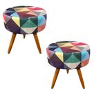 Kit puff helena suede triangulo colorido - tf decor Kit puff helena suede triangulo colorido - tf decor