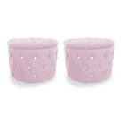 Kit Puff Redondo Classico Capitonê Suede Rosa Bebê - DS Estofados Kit Puff Redondo Classico Capitonê Suede Rosa Bebê - DS Estofados