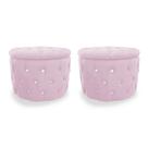 Kit Puff Redondo Classico Capitonê Suede Rosa - DS Estofados
