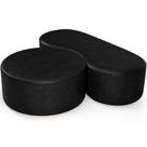 Kit Puff Redondo Lola e Puff Recamier Orgânico Orbit W01 material sintético Preto - Lyam Decor