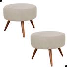 Kit Puff Redondo Tecido Suede Kit Puff Redondo Tecido Suede