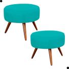 Kit Puff Redondo Tecido Suede Kit Puff Redondo Tecido Suede