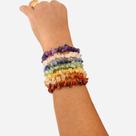 Kit Pulseira 7 Chakras Cascalho Pedra Natural
