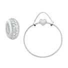 Kit Pulseira de Berloque Coração Separador Cristal em Prata 925