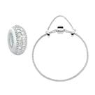 Kit Pulseira de Berloque Tambor e Separador Cristal em Prata 925