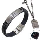 Kit Pulseira de Couro Masculina + Colar Corrente Meu Héroi Proteção Dia dos Pais - GRANADO ACESSÓRIOS