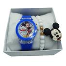 Kit Pulseira e Relógio Analógico Infantil Led Luzes Minnie Kit Pulseira e Relógio Analógico Infantil Led Luzes Minnie
