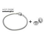 Kit Pulseira em Aço Inox Antialérgico + Trava para Berloques