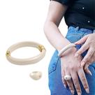 Kit Pulseira Feminina Resina Marfim+ Anel Marfim Ponto Luz Kit Pulseira Feminina Resina Marfim+ Anel Marfim Ponto Luz