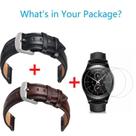 Kit Pulseira Gear S3 Frontier S3 Classic Couro Genuíno Marrom e Preto Com Película de Vidro