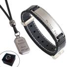 Kit Pulseira Melhor Pai de Couro Ajustável + Colar Meu Amigo - GRANADO ACESSÓRIOS Kit Pulseira Melhor Pai de Couro Ajustável + Colar Meu Amigo - GRANADO ACESSÓRIOS