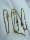 Kit Pulseiras 3mm + Pulseira Coração Feminina Banhado a ouro