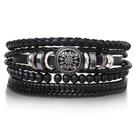 Kit Pulseiras Masculinas Couro Bracelete Alfa Premium