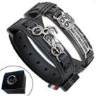 Kit Pulseiras Moto e Route 66 Couro Legítimo Inox