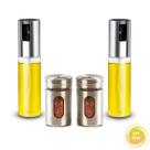 Kit Pulverizador Borrifador Spray Culinário Azeite Óleo Salada Mesa Saleiro Pimenteiro Porta Tempero Condimento Cozinha