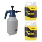 Kit Pulverizador Manual 1,5L + 2 Detergentes Det Mol 5 Litros Limpeza Automotiva Borrachas Londrina
