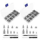 Kit Punk Spikes and Studs OKYMOTOR 718 PCS para artesanato em couro