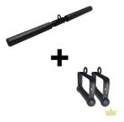 Kit: Puxador Reto 50cm e Par Estribo Fechado Rei Do Fitness