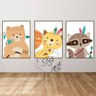 Kit quadrinhos decorativos - 3 uni bichinhos