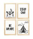 Kit quadro be brave decorativo infantil quarto criança bebê enxoval infantil