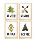 Kit quadro be brave decorativo infantil quarto criança bebê enxoval