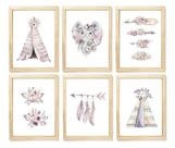 Kit quadro cabana flores decorativo quarto criança bebê enxoval bebê