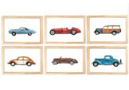 Kit quadro carros antigos transporte infantil decorativo quarto criança bebê menino enxoval